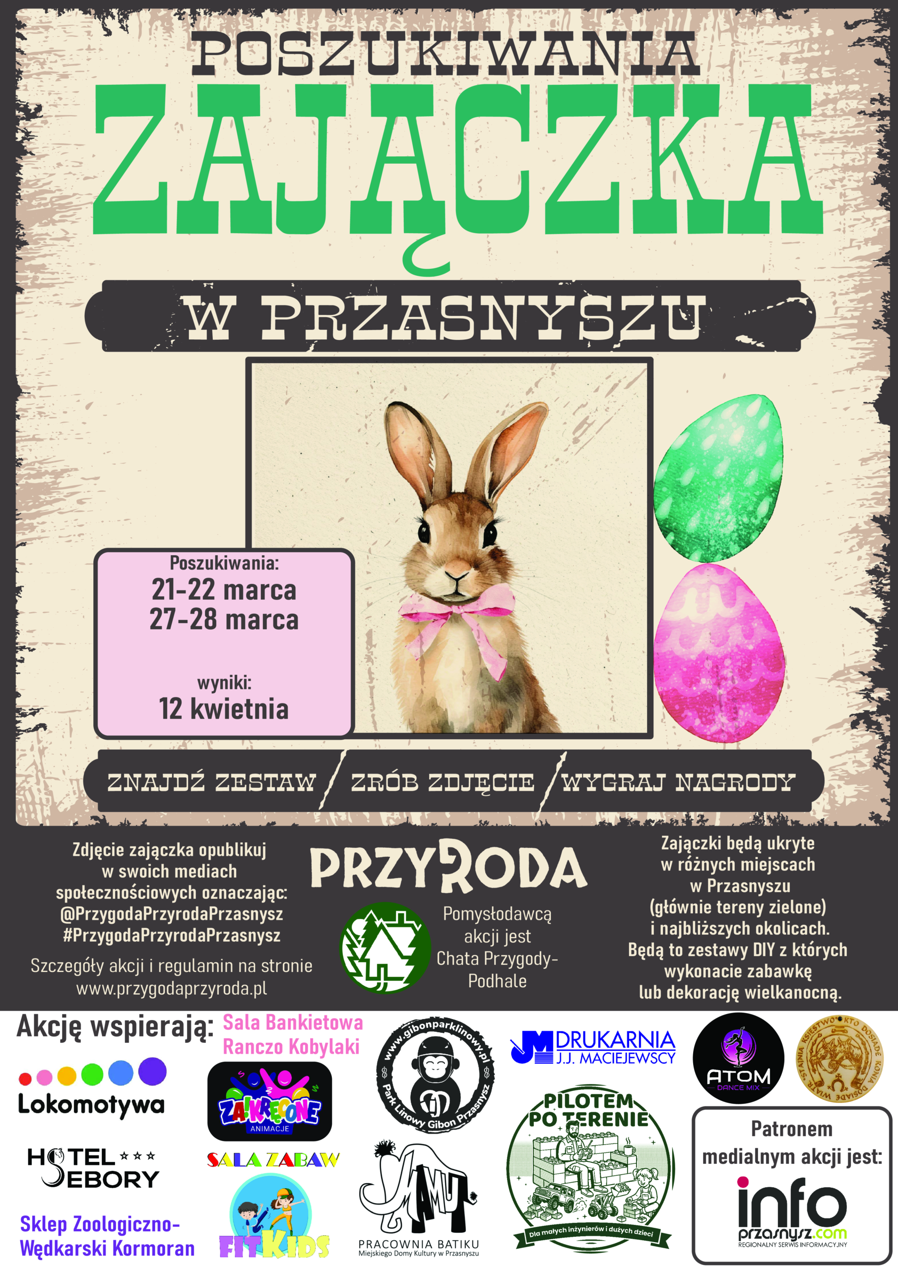 Poszukiwanie zajączka - plakat ostateczny z logo sponsorów i patronów do druku CMYK _Obszar roboczy 1